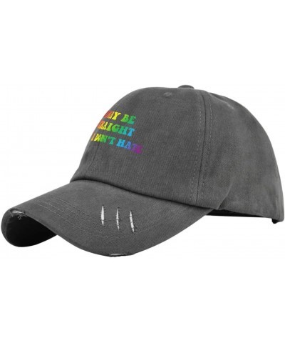 I May Be Straight But I Don't Hate Baseball Cap Women's Hat Dark Grey Hats for Men Baseball Cap Gifts for Women $12.18 Baseba...