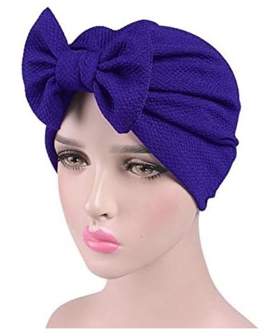 Head Wrap Women Hat Cap Scarf Bow Baseball Caps Hat Racks for Baseball Caps Wall Mount Purple $8.69 Skullies & Beanies