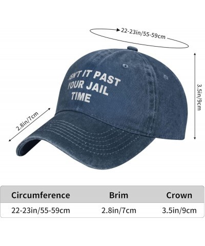 Isn't It Past Your Jail Time Funny Hat Retro Caps Adjustable Strap for Men Women Navy Blue $12.97 Baseball Caps