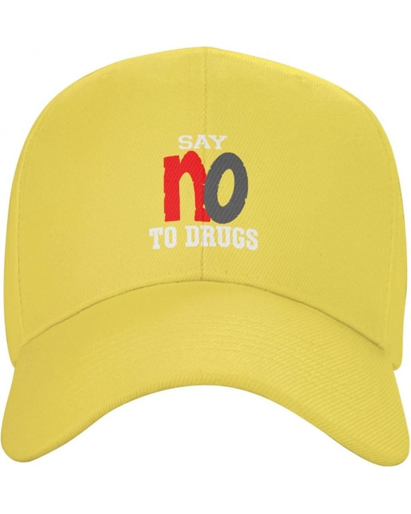 Say No to Drugs Hat Baseball Cap Fashion Dad Hat Curved Brim Snapback Caps for Men Women Yellow $8.95 Baseball Caps