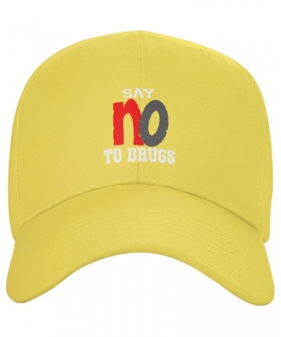 Say No to Drugs Hat Baseball Cap Fashion Dad Hat Curved Brim Snapback Caps for Men Women Yellow $8.95 Baseball Caps