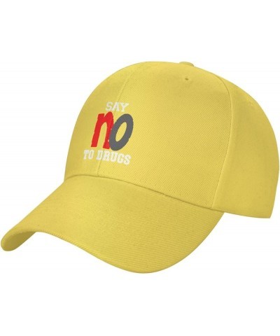 Say No to Drugs Hat Baseball Cap Fashion Dad Hat Curved Brim Snapback Caps for Men Women Yellow $8.95 Baseball Caps