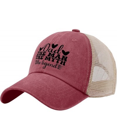 Dad The Man The Myth The Legend,Fathers Day Cap Fish Hat Allblack Mens Golf Hat Gifts for Boyfriends Hiking Wine Red02 $10.64...