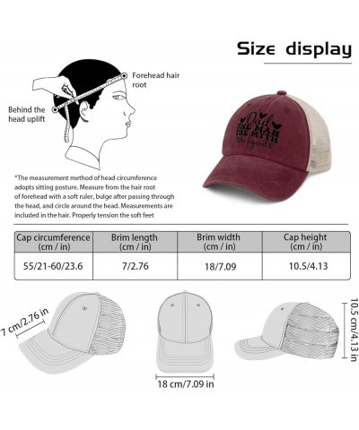 Dad The Man The Myth The Legend,Fathers Day Cap Fish Hat Allblack Mens Golf Hat Gifts for Boyfriends Hiking Wine Red02 $10.64...