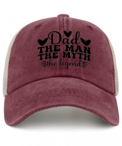 Dad The Man The Myth The Legend,Fathers Day Cap Fish Hat Allblack Mens Golf Hat Gifts for Boyfriends Hiking Wine Red02 $10.64...