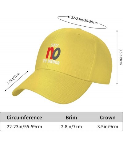 Say No to Drugs Hat Baseball Cap Fashion Dad Hat Curved Brim Snapback Caps for Men Women Yellow $8.95 Baseball Caps