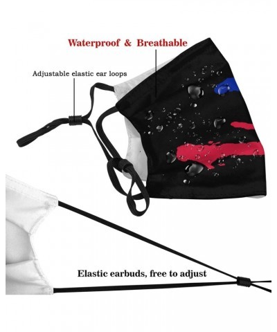 Flag Map of Haiti Face Mask Adjustable Breathable Balaclava with Filter Black $11.90 Balaclavas