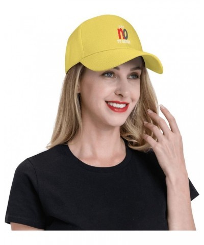 Say No to Drugs Hat Baseball Cap Fashion Dad Hat Curved Brim Snapback Caps for Men Women Yellow $8.95 Baseball Caps