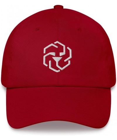 Unus SED Leo Cryptocurrency Logo Hat (Embroidered Dad Cap) Cranberry $15.97 Baseball Caps