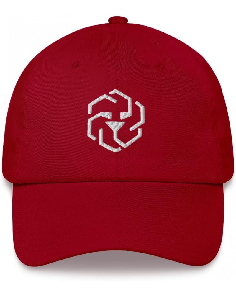 Unus SED Leo Cryptocurrency Logo Hat (Embroidered Dad Cap) Cranberry $15.97 Baseball Caps