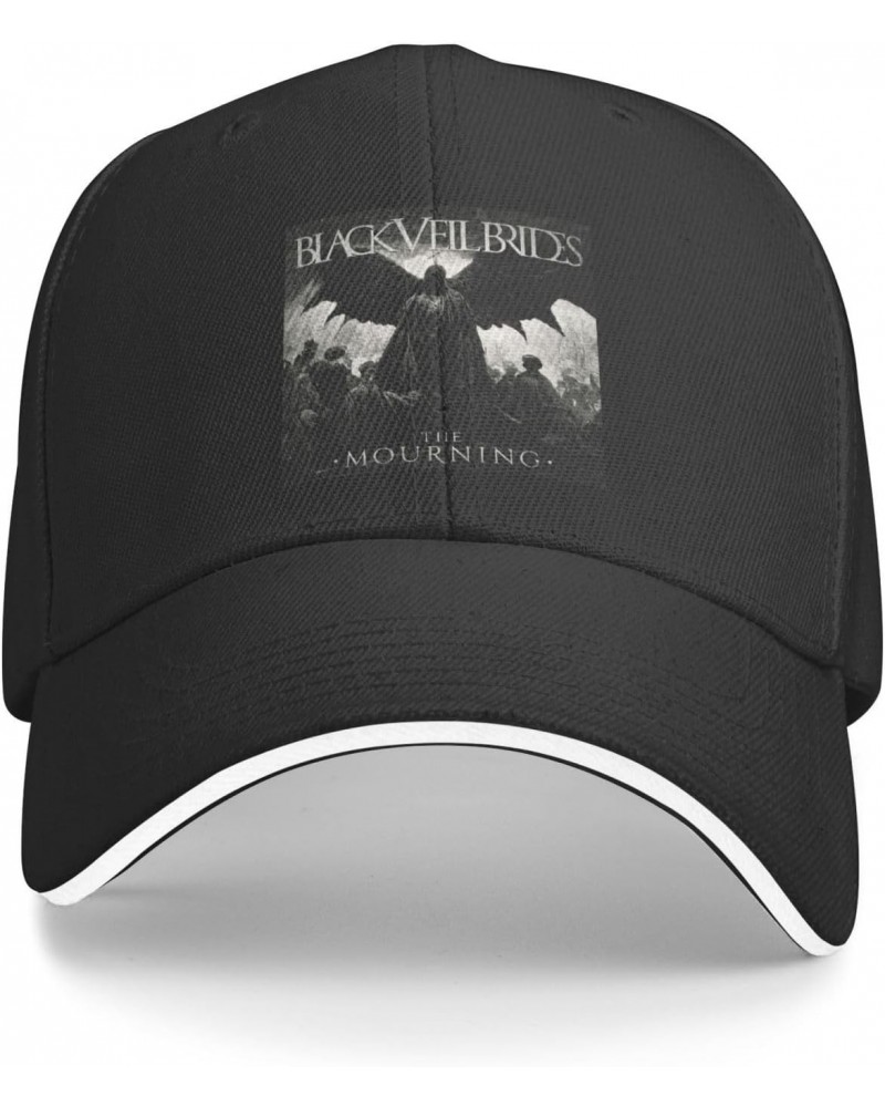 Black Metal Veil Band Brides Baseball Cap Adjustable Cap Funny Classic Occasion Suitable for Daily Wear, Sports and Outdoors ...