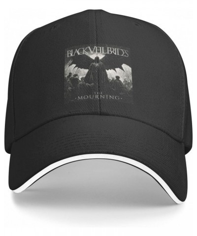 Black Metal Veil Band Brides Baseball Cap Adjustable Cap Funny Classic Occasion Suitable for Daily Wear, Sports and Outdoors ...