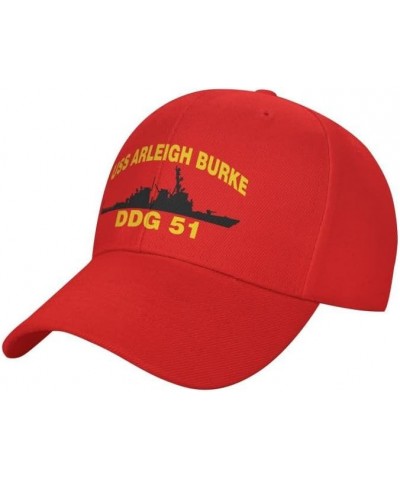 USS Arleigh Burke DDG 51 Flag Denim Hats Baseball Caps Fisherman's hat Knitted hat Red $15.05 Baseball Caps