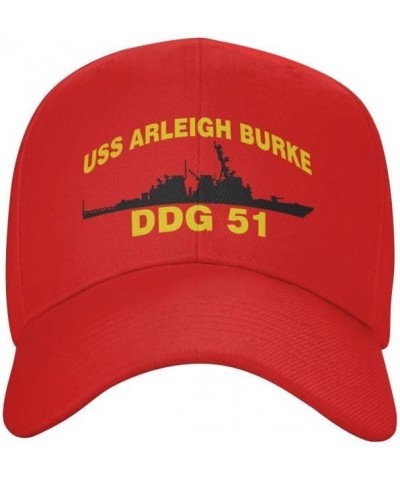 USS Arleigh Burke DDG 51 Flag Denim Hats Baseball Caps Fisherman's hat Knitted hat Red $15.05 Baseball Caps