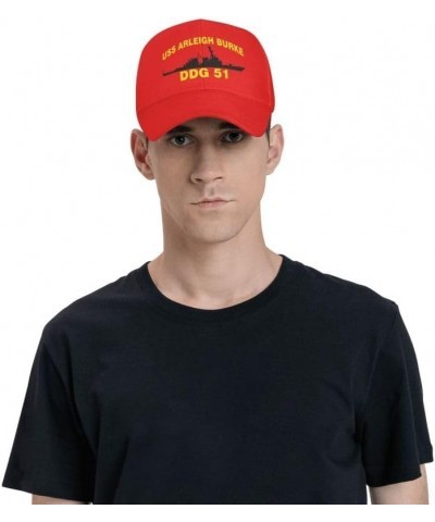 USS Arleigh Burke DDG 51 Flag Denim Hats Baseball Caps Fisherman's hat Knitted hat Red $15.05 Baseball Caps