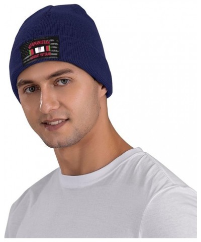 Afghanistan Combat Veteran Knit Hats Winter Warm Chunky Beanie Hat for Men Women Navy Blue $15.09 Skullies & Beanies