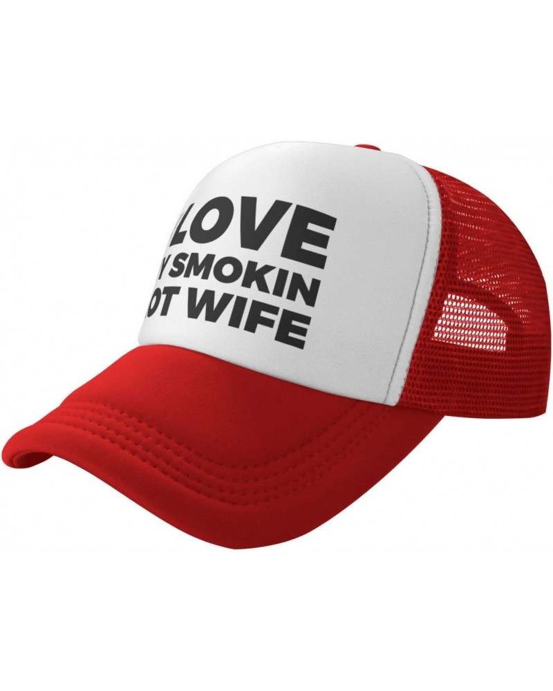 Classical I Love My Smokin Hot Wife Unisex Baseball Cap Vintage Men Women Low Profile Trucker Hats Adjustable,Red $10.91 Base...