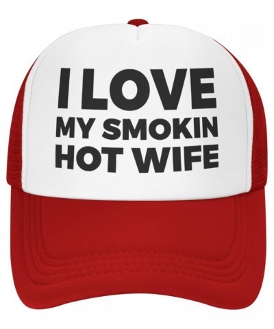 Classical I Love My Smokin Hot Wife Unisex Baseball Cap Vintage Men Women Low Profile Trucker Hats Adjustable,Red $10.91 Base...