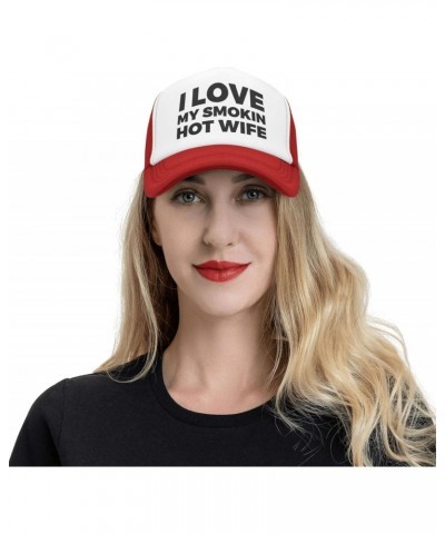 Classical I Love My Smokin Hot Wife Unisex Baseball Cap Vintage Men Women Low Profile Trucker Hats Adjustable,Red $10.91 Base...