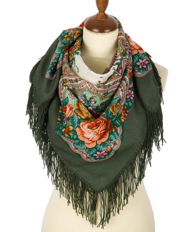 Russian Shawl 100% Wool 89x89 cm 35x35" Pashmina Scarf Wrap Wool Tassels 1706-9 $41.24 Scarves