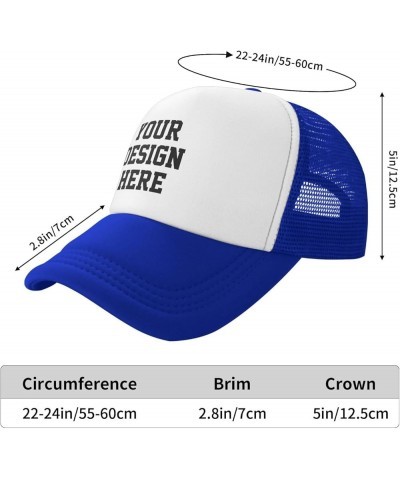 Custom Hats for Men Add Your Logo Text Photo Trucker Hats Blue $7.63 Baseball Caps