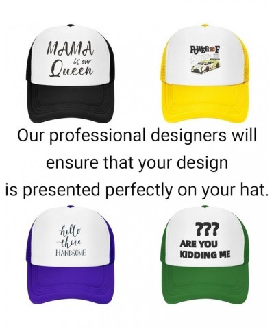 Custom Hats for Men Add Your Logo Text Photo Trucker Hats Blue $7.63 Baseball Caps