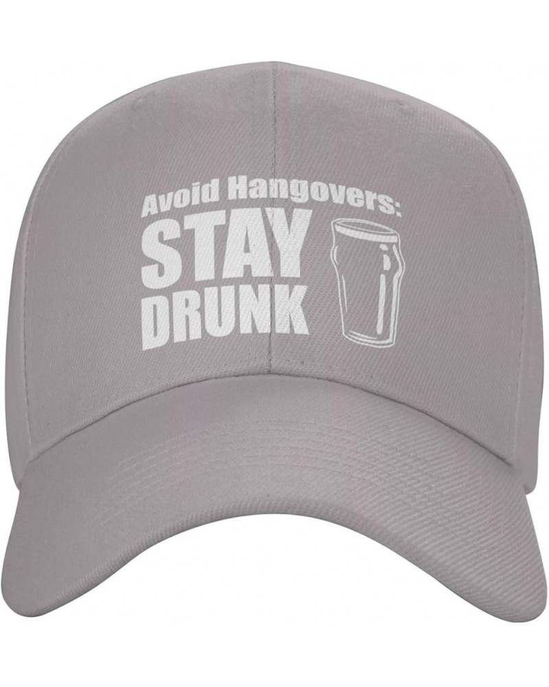 Avoid Hangovers Stay Drunk Alcohol Beer Funny Hat Truck Casual Baseball Cap Gray $9.84 Baseball Caps