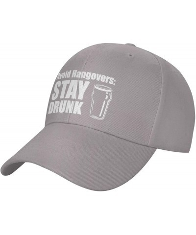 Avoid Hangovers Stay Drunk Alcohol Beer Funny Hat Truck Casual Baseball Cap Gray $9.84 Baseball Caps