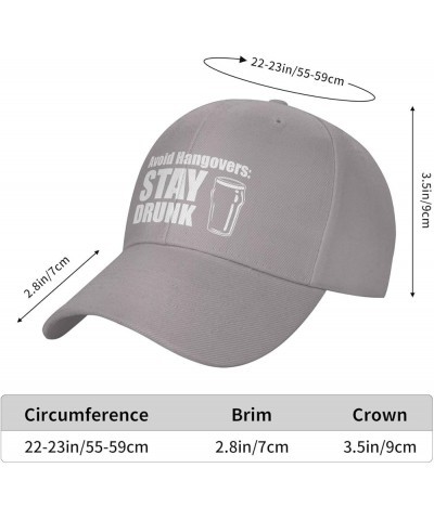 Avoid Hangovers Stay Drunk Alcohol Beer Funny Hat Truck Casual Baseball Cap Gray $9.84 Baseball Caps