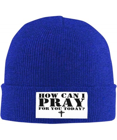 How Can I Pray for You Today Christian Easter Three Days Jesus Cross 2024 Beanie Men Women Warm Winter Cap Knit Hat Blue $9.2...