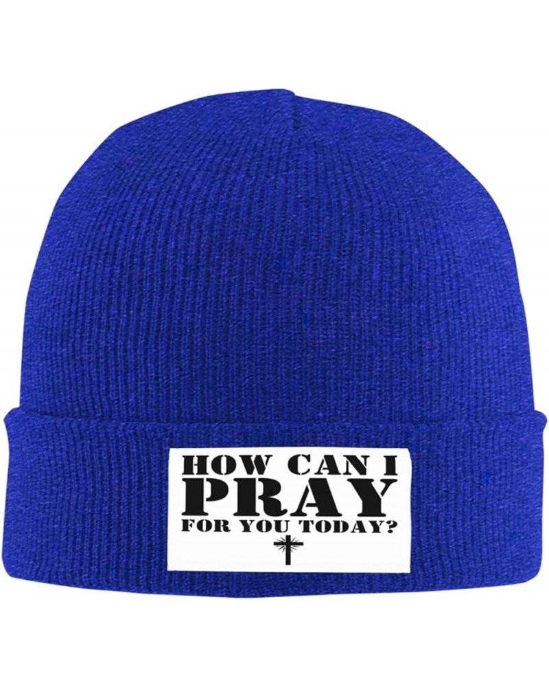 How Can I Pray for You Today Christian Easter Three Days Jesus Cross 2024 Beanie Men Women Warm Winter Cap Knit Hat Blue $9.2...