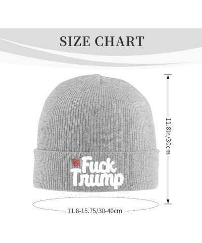 Fuck Trump Anti Trump Beanie Hat Men Winter Warm Hat Women Knit Stocking Hat Slouchy Skull Cap Knitted Hat Black Gray $11.14 ...