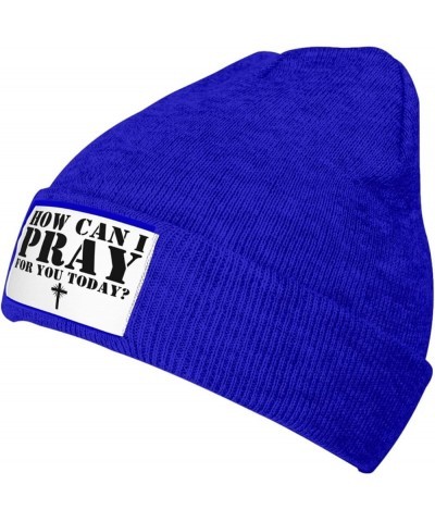 How Can I Pray for You Today Christian Easter Three Days Jesus Cross 2024 Beanie Men Women Warm Winter Cap Knit Hat Blue $9.2...