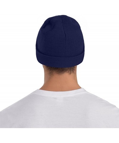 Israeli National Flag Skull Knit Hats Winter Warm Chunky Beanie Hat for Men Women Navy Blue $12.79 Skullies & Beanies