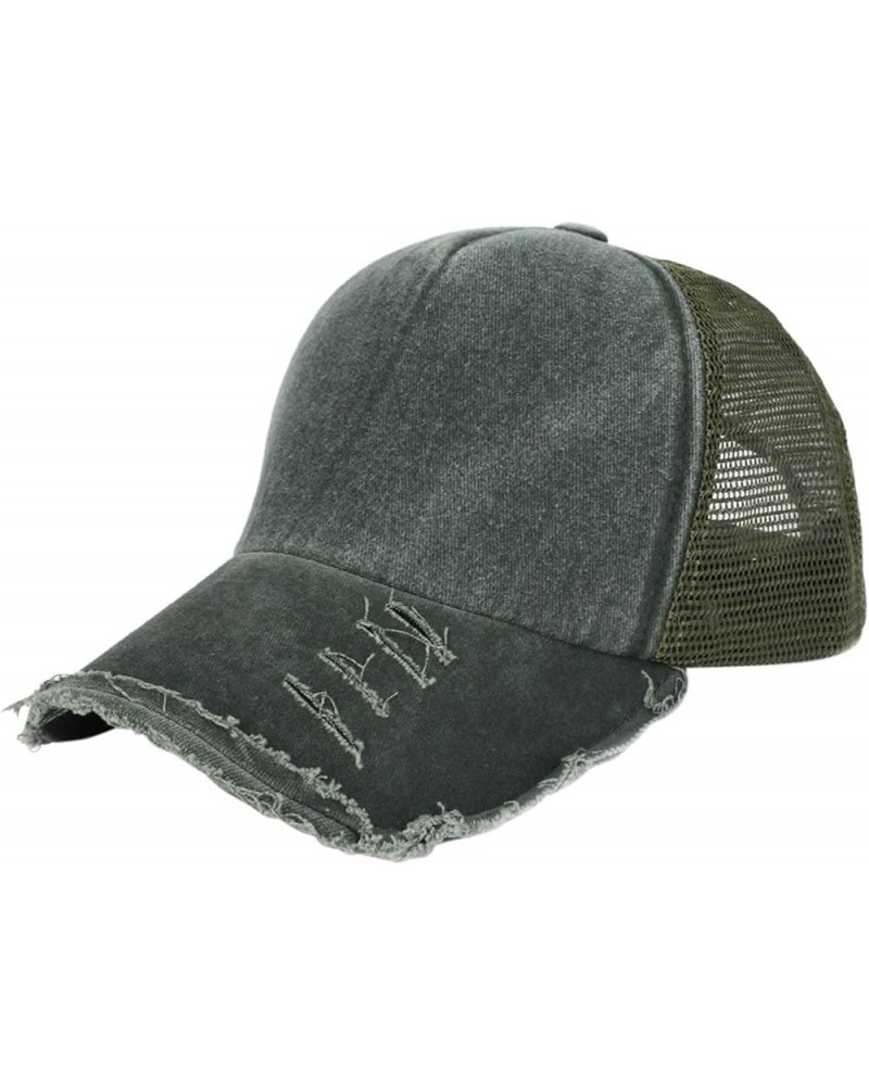 Mens and Womens Washed Distressed Baseball Cap Summer Mesh Breathable Hats Unisex Adjustable Hat Dad Hat Ag $5.66 Sun Hats