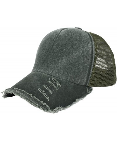 Mens and Womens Washed Distressed Baseball Cap Summer Mesh Breathable Hats Unisex Adjustable Hat Dad Hat Ag $5.66 Sun Hats