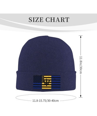 Barbados Flag Men Women Beanie Hat Wireless Winter Knit Winter Hat Navy Blue $10.90 Skullies & Beanies