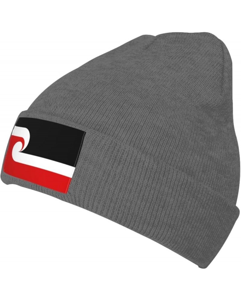 Maori Sovereignty Movement Flag Beanie Hat for Men Women Soft Cozy Skull Cap Winter Warm Knit Hats Deep Heather $11.83 Skulli...