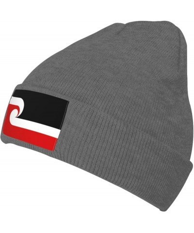 Maori Sovereignty Movement Flag Beanie Hat for Men Women Soft Cozy Skull Cap Winter Warm Knit Hats Deep Heather $11.83 Skulli...