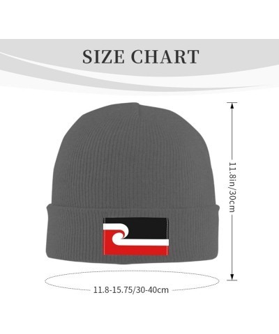 Maori Sovereignty Movement Flag Beanie Hat for Men Women Soft Cozy Skull Cap Winter Warm Knit Hats Deep Heather $11.83 Skulli...