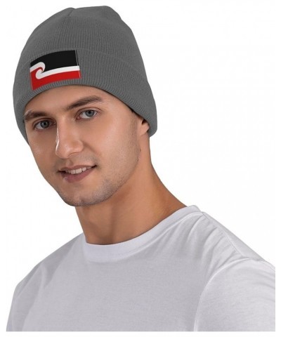 Maori Sovereignty Movement Flag Beanie Hat for Men Women Soft Cozy Skull Cap Winter Warm Knit Hats Deep Heather $11.83 Skulli...