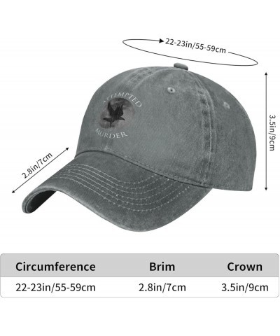 Crow Baseball Hats for Women Attempted Murder Cap for Womens Beach Baseball Hats Gray $11.03 Baseball Caps