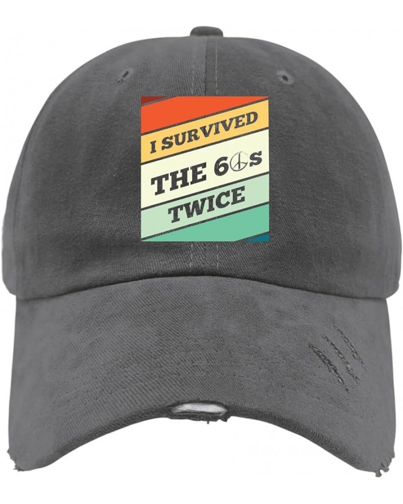 I Survived The 60s Twice Trucker hat Mens Black hat Dark Grey Mens hat Gifts for Son Sun Hats Dark Grey $10.79 Sun Hats