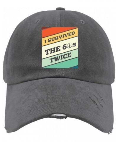 I Survived The 60s Twice Trucker hat Mens Black hat Dark Grey Mens hat Gifts for Son Sun Hats Dark Grey $10.79 Sun Hats