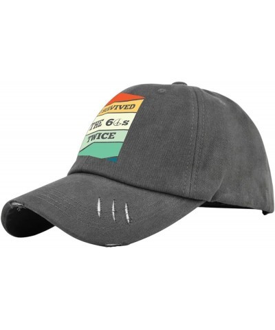 I Survived The 60s Twice Trucker hat Mens Black hat Dark Grey Mens hat Gifts for Son Sun Hats Dark Grey $10.79 Sun Hats