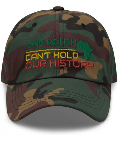 One Month Can't Hold Our History Black History Month Embroidered Dad Hat Baseball Cap Green Camo $18.23 Baseball Caps