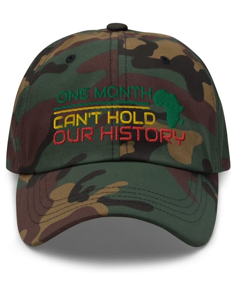 One Month Can't Hold Our History Black History Month Embroidered Dad Hat Baseball Cap Green Camo $18.23 Baseball Caps