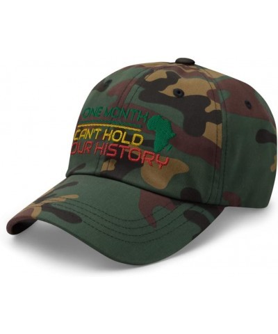 One Month Can't Hold Our History Black History Month Embroidered Dad Hat Baseball Cap Green Camo $18.23 Baseball Caps