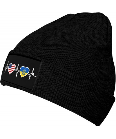 Knitted Hat Men Women Winter Hats Warm Soft Cute Plain Skull Beanie Cap for Outdoor America Ukraine Flag $9.53 Skullies & Bea...