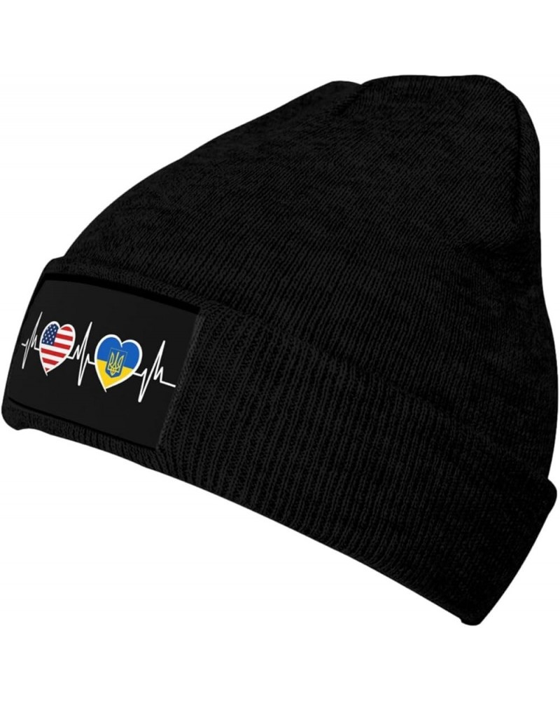 Knitted Hat Men Women Winter Hats Warm Soft Cute Plain Skull Beanie Cap for Outdoor America Ukraine Flag $9.53 Skullies & Bea...